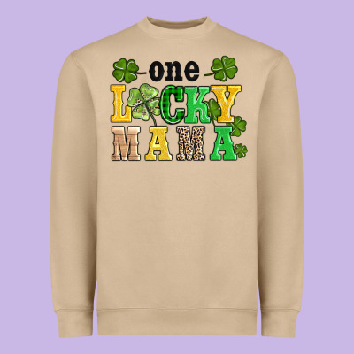 One Lucky Mama Heavyweight Sweatshirt Designed By Adodesignshop