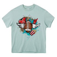 Arona Football ball leopard glitter Heavy Core Tee - HowdyJamesFarm