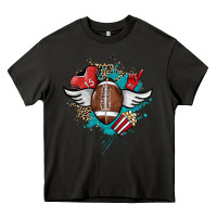 Asphalt Football ball leopard glitter Heavy Core Tee - HowdyJamesFarm