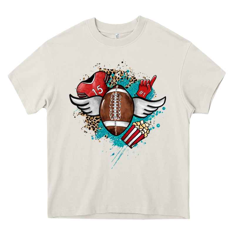 Football Ball Leopard Glitter Heavy Core Tee by HowdyJamesFarm | Teevron