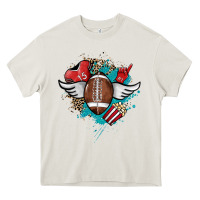Cream Football ball leopard glitter Heavy Core Tee - HowdyJamesFarm