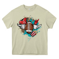 Mossy Football ball leopard glitter Heavy Core Tee - HowdyJamesFarm