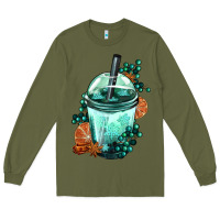 Army Green Winter Bobba Cup Long Sleeve Tee - FaDigitalArtStudio