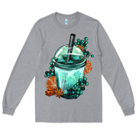 Heather Grey Winter Bobba Cup Long Sleeve Tee - FaDigitalArtStudio