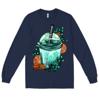 Navy Winter Bobba Cup Long Sleeve Tee - FaDigitalArtStudio