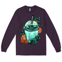Plum Winter Bobba Cup Long Sleeve Tee - FaDigitalArtStudio