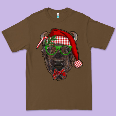 Christmas Bison Premium Tee Designed By Ranaportraitstore