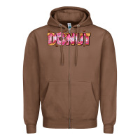 Chestnut donut with donut and hearts Zipper Hoodie - AdoDesignShop