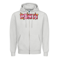 Dove Grey donut with donut and hearts Zipper Hoodie - AdoDesignShop