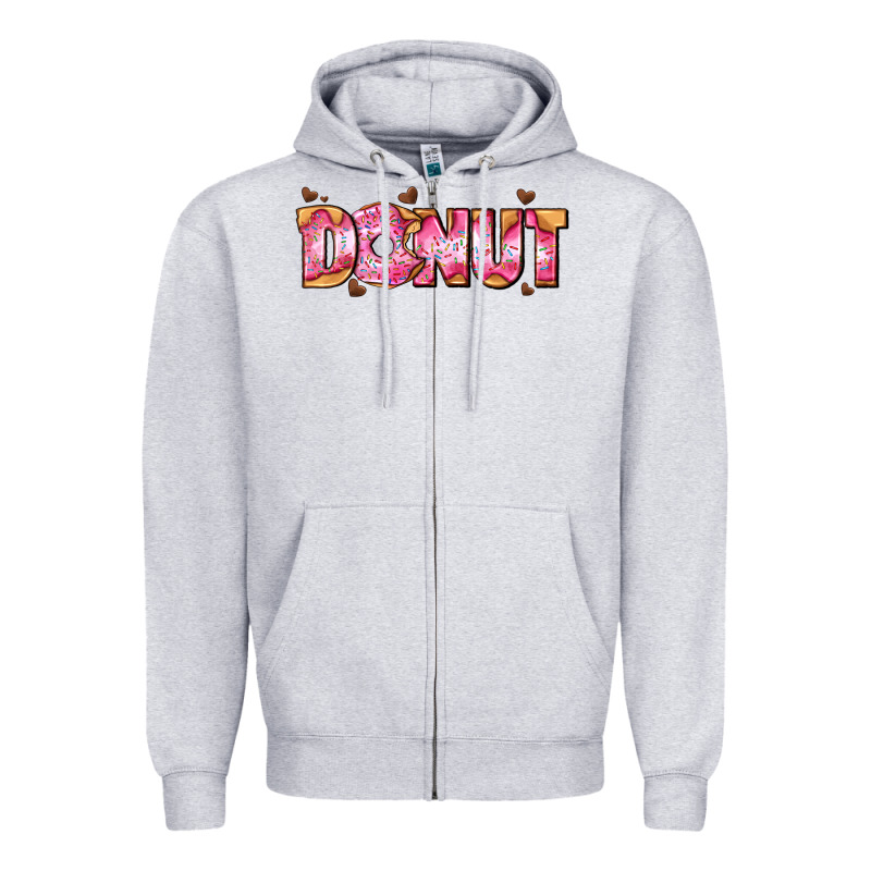 Donut With Donut And Hearts Zipper Hoodie by AdoDesignShop | Teevron
