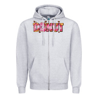 Heather Grey donut with donut and hearts Zipper Hoodie - AdoDesignShop
