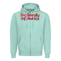 Seafoam donut with donut and hearts Zipper Hoodie - AdoDesignShop