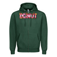 Sports Green donut with donut and hearts Zipper Hoodie - AdoDesignShop