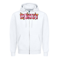 White donut with donut and hearts Zipper Hoodie - AdoDesignShop