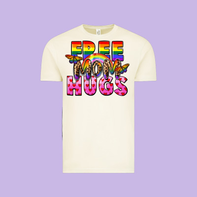 Free Mom Hugs Vintage Tee Designed By Fadigitalartstudio
