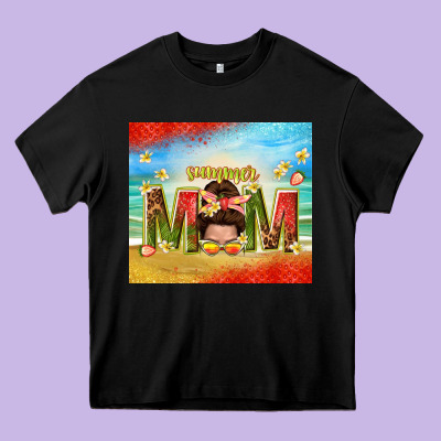 Summer Mom Heavy Core Tee Designed By Tumblerdesignbyshophia
