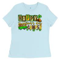 Baby Blue St. Patrick's Happy St. Patrick's Day camper Ladies Tee - OliviaCreatesArt