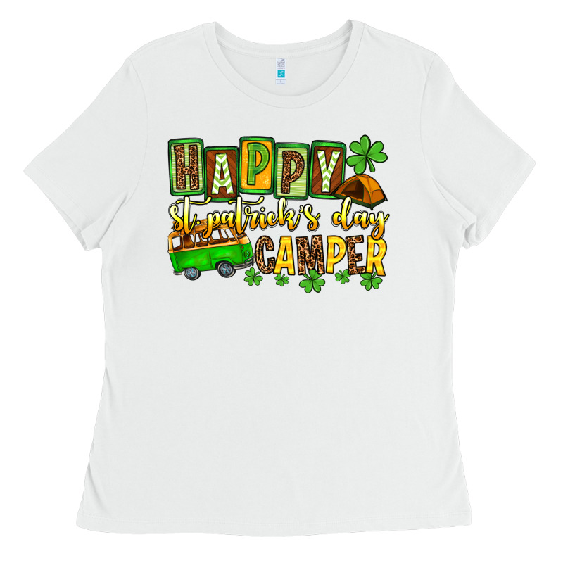 St. Patrick's Happy St. Patrick's Day Camper Ladies Tee by OliviaCreatesArt | Teevron