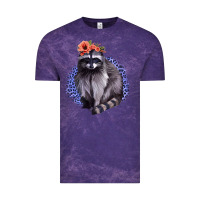 Cloud Purple Classy But A Little Thrashy Racoon With Flowers Vintage Tee - Jasminsmagicworld