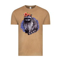 Vintage Camel Classy But A Little Thrashy Racoon With Flowers Vintage Tee - Jasminsmagicworld
