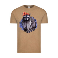 Vintage Coffee Classy But A Little Thrashy Racoon With Flowers Vintage Tee - Jasminsmagicworld