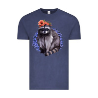 Vintage Denim Classy But A Little Thrashy Racoon With Flowers Vintage Tee - Jasminsmagicworld