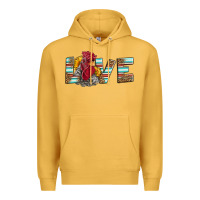 Mustard love rooster head Premium Hoodie - LillyAllenDesigns