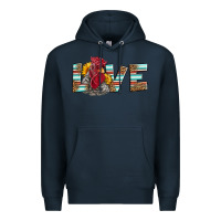 Navy love rooster head Premium Hoodie - LillyAllenDesigns