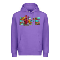 Purple love rooster head Premium Hoodie - LillyAllenDesigns
