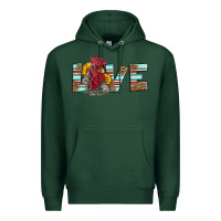 Sports Green love rooster head Premium Hoodie - LillyAllenDesigns