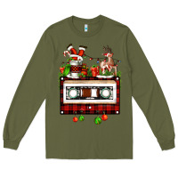 Army Green christmas cassette Long Sleeve Tee - FaDigitalArtStudio