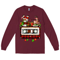 Burgundy christmas cassette Long Sleeve Tee - FaDigitalArtStudio