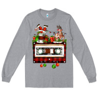 Heather Grey christmas cassette Long Sleeve Tee - FaDigitalArtStudio