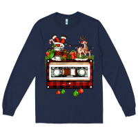 Navy christmas cassette Long Sleeve Tee - FaDigitalArtStudio