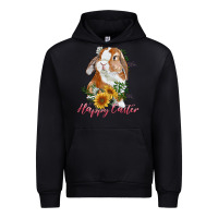 Foreset Green Happy easter with bunny and sunflowers Urban Hoodie - RanaPortraitStore
