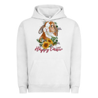 Pigment Lunar Rock Happy easter with bunny and sunflowers Urban Hoodie - RanaPortraitStore