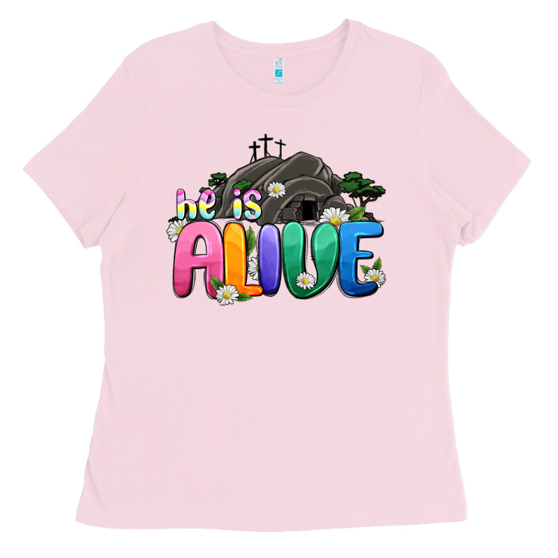 Easter Day He Is Alive Ladies Tee by OliviaCreatesArt | Teevron