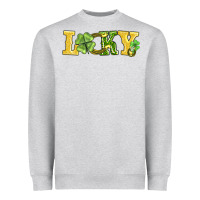Heather Grey lucky horseshoe and four leaf clover Heavyweight Sweatshirt - AdoDesignShop