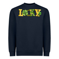 Navy lucky horseshoe and four leaf clover Heavyweight Sweatshirt - AdoDesignShop
