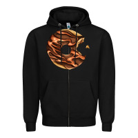 Black chocolate donut Zipper Hoodie - AdoDesignShop