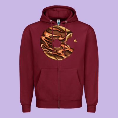 Chocolate Donut Zipper Hoodie Designed By Adodesignshop