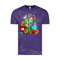 Cloud Purple Football Frappe Vintage Tee - FaDigitalArtStudio