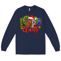Navy Christmas papa claus Long Sleeve Tee - FaDigitalArtStudio