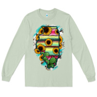 Matcha Illinois Map Sunflower Cactus Serape Long Sleeve Tee - RanaPortraitStore