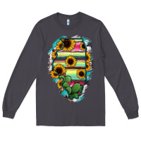 Smoke Illinois Map Sunflower Cactus Serape Long Sleeve Tee - RanaPortraitStore