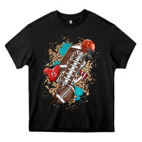 Black Football lightning bolt leopard Heavy Core Tee - HowdyJamesFarm