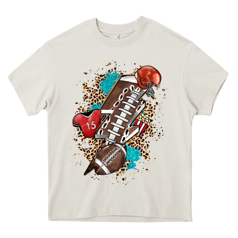 Football Lightning Bolt Leopard Heavy Core Tee by HowdyJamesFarm | Teevron