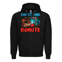 Black coffee and donuts Zipper Hoodie - AdoDesignShop