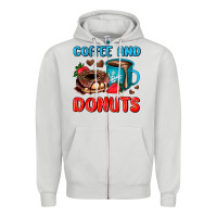Dove Grey coffee and donuts Zipper Hoodie - AdoDesignShop
