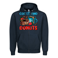 Navy coffee and donuts Zipper Hoodie - AdoDesignShop
